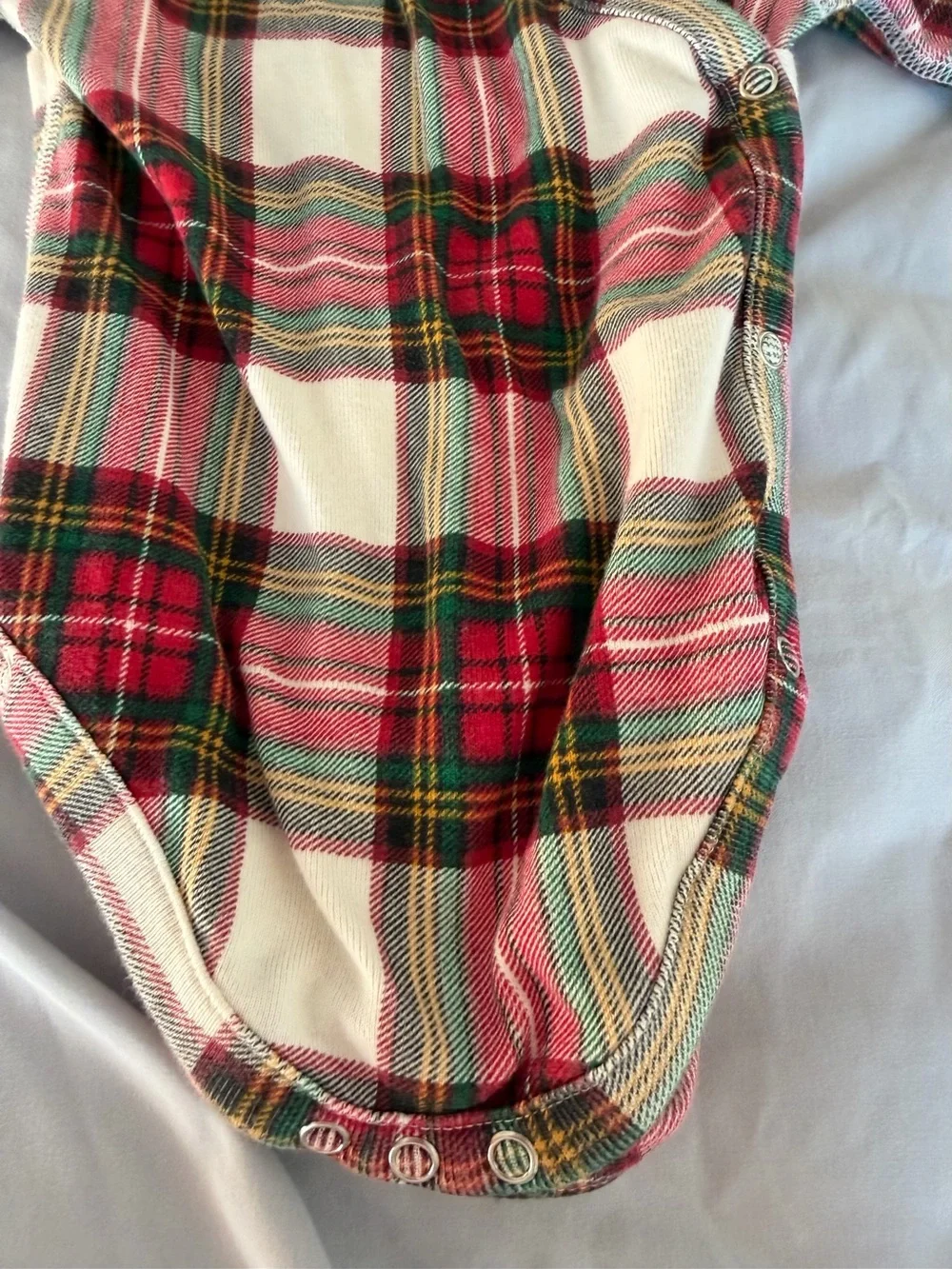 Hanna Andersson 100% Organic Cotton KimonWrap Snap Bodysuit 12-18M Holiday Plaid